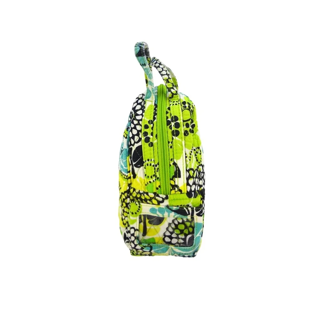Vera Bradley Limes Up Floral Quilted Cotton Lunch Tote Green Yellow Blue Black
